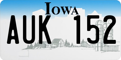 IA license plate AUK152