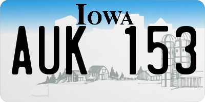 IA license plate AUK153