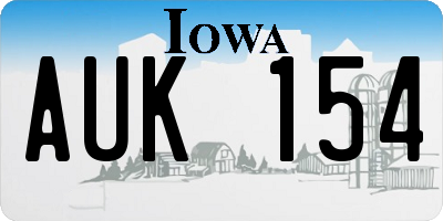 IA license plate AUK154