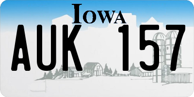 IA license plate AUK157
