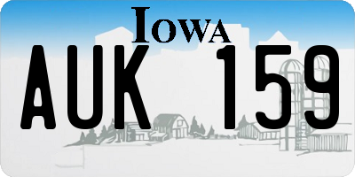 IA license plate AUK159