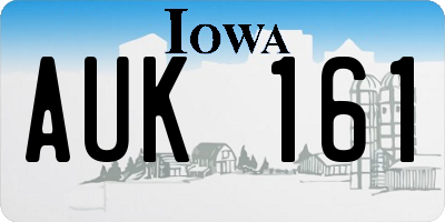 IA license plate AUK161