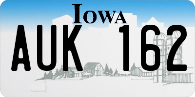 IA license plate AUK162