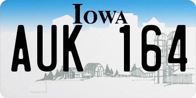 IA license plate AUK164