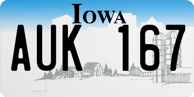 IA license plate AUK167