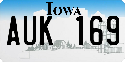 IA license plate AUK169