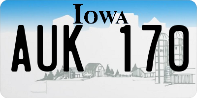 IA license plate AUK170
