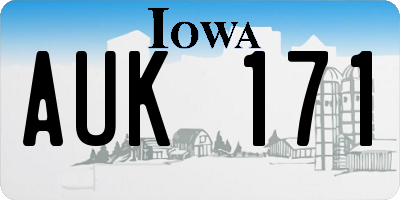 IA license plate AUK171
