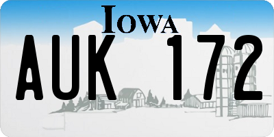 IA license plate AUK172