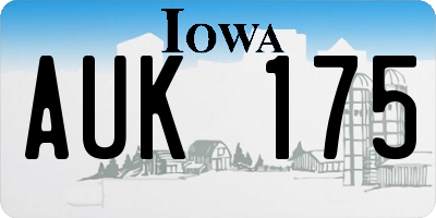 IA license plate AUK175