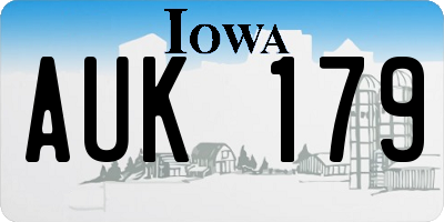 IA license plate AUK179