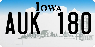 IA license plate AUK180