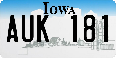 IA license plate AUK181