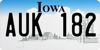 IA license plate AUK182