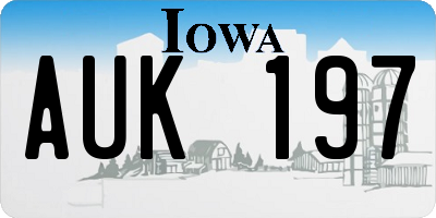 IA license plate AUK197
