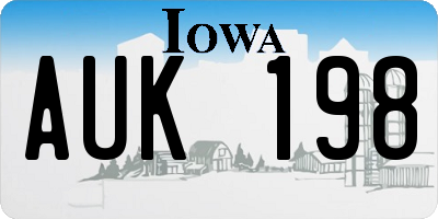 IA license plate AUK198
