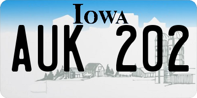 IA license plate AUK202