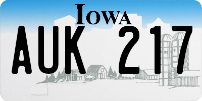 IA license plate AUK217