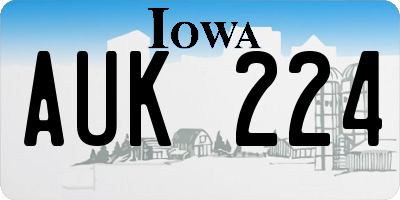 IA license plate AUK224