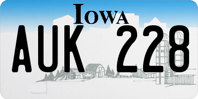 IA license plate AUK228
