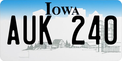 IA license plate AUK240