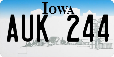 IA license plate AUK244