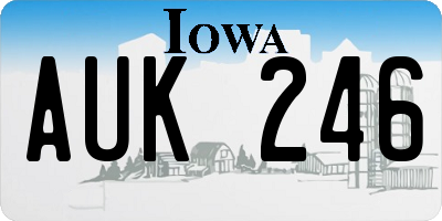 IA license plate AUK246