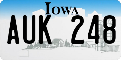 IA license plate AUK248