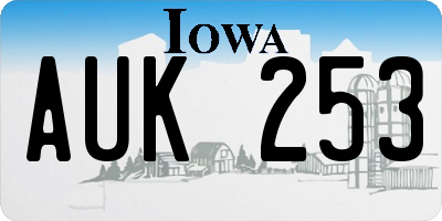 IA license plate AUK253