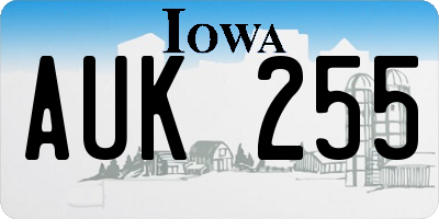 IA license plate AUK255