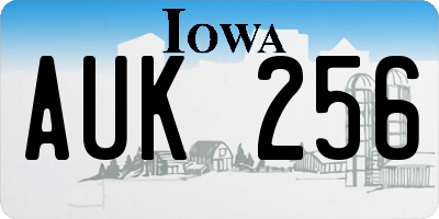 IA license plate AUK256