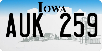 IA license plate AUK259