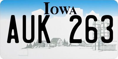 IA license plate AUK263