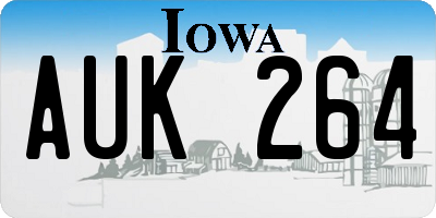IA license plate AUK264
