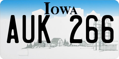 IA license plate AUK266
