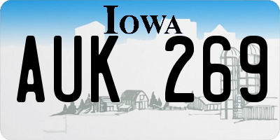 IA license plate AUK269