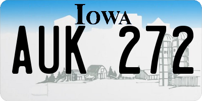 IA license plate AUK272