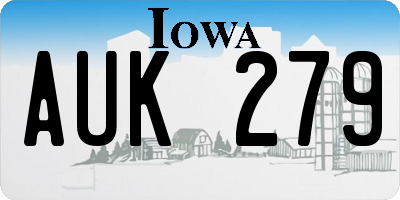 IA license plate AUK279