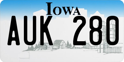 IA license plate AUK280