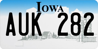 IA license plate AUK282