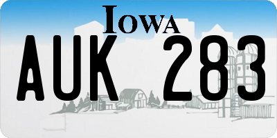 IA license plate AUK283