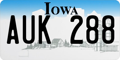 IA license plate AUK288