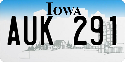 IA license plate AUK291