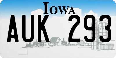 IA license plate AUK293