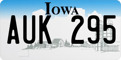 IA license plate AUK295