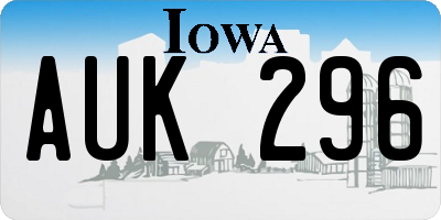 IA license plate AUK296