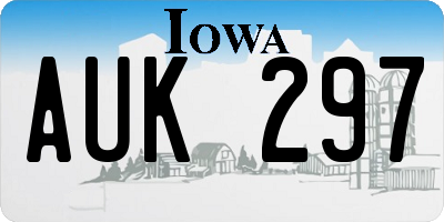 IA license plate AUK297