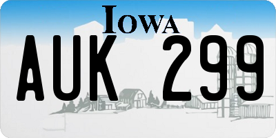 IA license plate AUK299