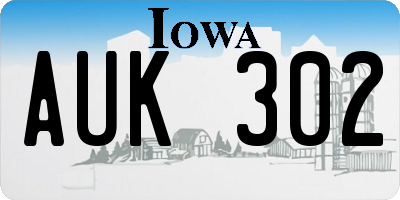 IA license plate AUK302