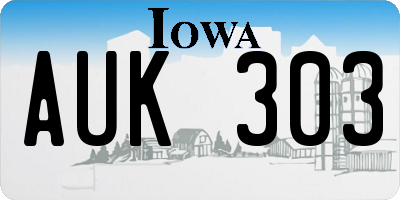 IA license plate AUK303